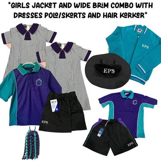 Girls Kindy Pack #12 COMBO - Dresses, Polo, Skorts, Sports Uniform, Hair Corker, Hat and Jacket